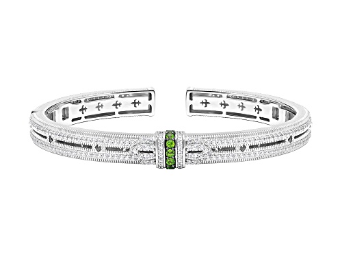 Judith Ripka 0.30ctw Chrome Diopside and 3.85ctw Bella Luce® Rhodium Over Sterling Silver Bracelet - Size 7.25