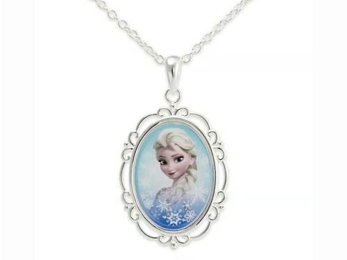 Disney Frozen Princess Elsa Silver Tone Chain Necklace - Size 18