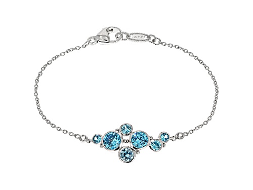 Judith Ripka 3.2ctw Sky Blue Bella Luce Diamond Simulant Rhodium Over Sterling Silver Bracelet - Size 7