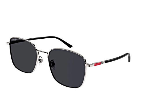 Gucci Men's Ruthenium Black/Gray Mirrored Sunglasses