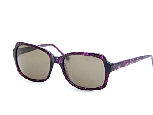 Vogue Purple Havana Square Frame / Gray Lenses Sunglasses