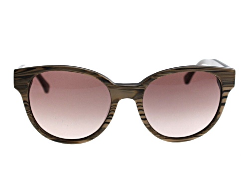 Calvin Klein Platinum Beige Brown /Brown Gradient Round Sunglasses