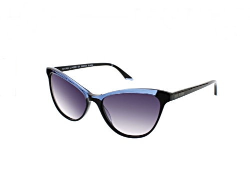 Steve Madden Smoken Black with Translucent Blue Accent/Gray Gradient Sunglasses