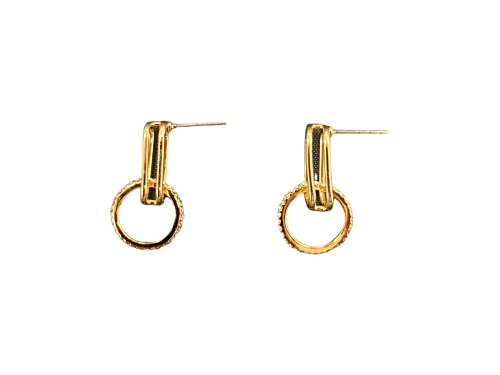 Rebecca Minkoff Interlocking Gold Tone with Crystal Detail Stud Earrings