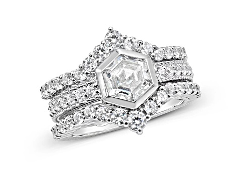 Judith Ripka 3.91ctw Bella Luce Diamond Simulant Rhodium Over Sterling Silver Ring Set - Size 11