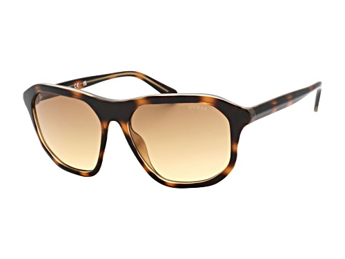 Guess Dark Havana Square Frame / Gradient Brown Lenses Sunglasses