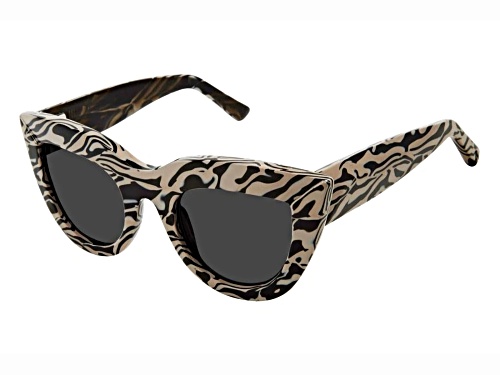 L.A.M.B. by Gwen Stefani Cat Eye Taupe Marble Frame / Gray Lenses Sunglasses