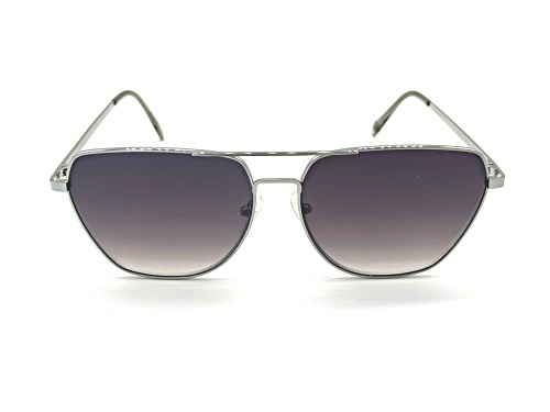 BCBG Silver Tone/Gray Gradient Aviator Sunglasses