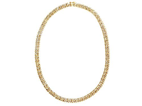 Round White Diamond Accent 18k Yellow Gold Over Sterling Silver Leaf Necklace - Size 17