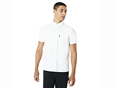 Oakley Men's White Oxford Button Down Short Sleeve Shirt in Size Large