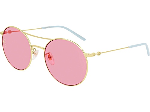 Gucci Gold/Pink Round Sunglasses