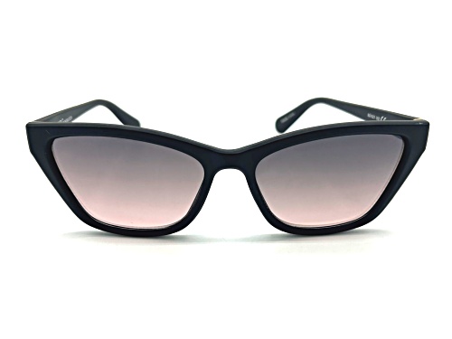 Photo of BCBG Matte Satin Black.Brown Cat Eye Sunglasses