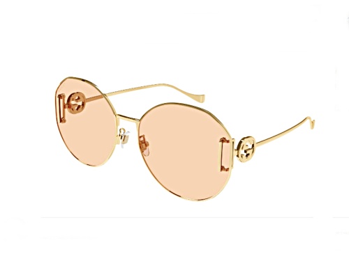 Gucci Gold/ Pink Round Sunglasses