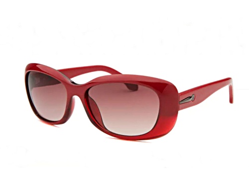 Calvin Klein Burgubdy Red Oval/Brown Sunglasses