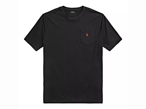 Polo by Ralph Lauren Men's Black Crew Neck T-Shirt with Logo on Pocket Size Large