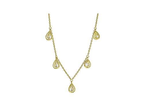 Judith Ripka 5ctw Canary Yellow Bella Luce 14k Gold Clad Teardrop Necklace - Size 18