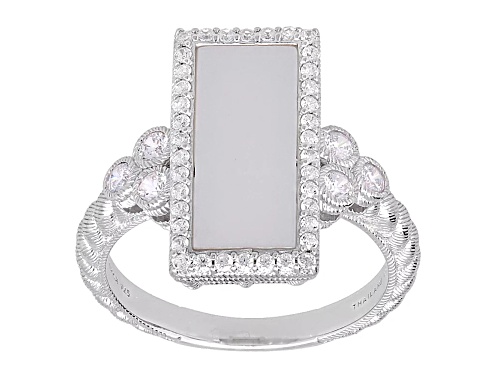Judith Ripka Mother Of Pearl And 0.73ctw Bella Luce Rhodium Over Sterling Silver Ring - Size 5