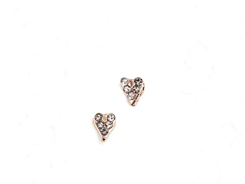 Photo of Rebecca Minkoff Rose Gold Tone Heart Stud Earrings