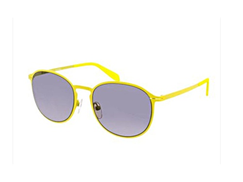 Calvin Klein Platinum Pale Yellow /Brown Round Sunglasses