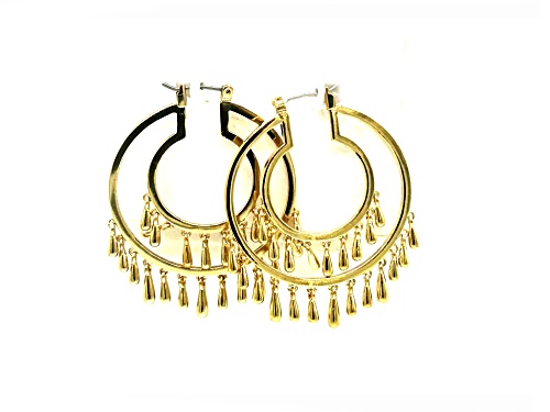 Rebecca Minkoff Gold Tone Double Hoop Earrings