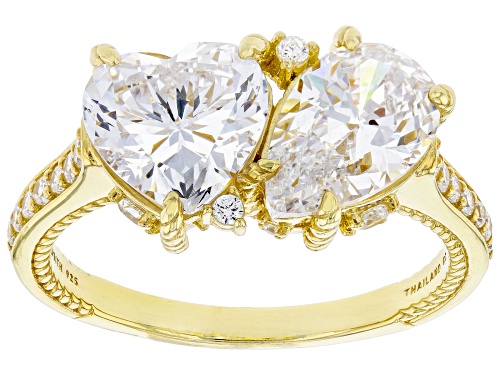 Judith Ripka 9.70ctw Bella Luce® Diamond Simulant 14k Gold Clad Statement Toi et Moi Ring - Size 10