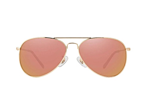 Prive Revaux The Commando Mini Champagne Gold/Pink Mirror Sunglasses