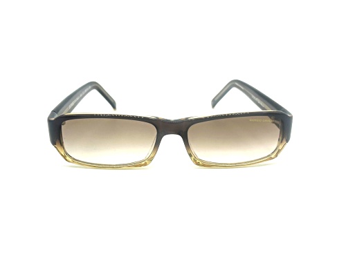 Giorgio Cavalli Translucent Buttercream Brown Rectangle Frame / Light  Lens Brown Sunglasses