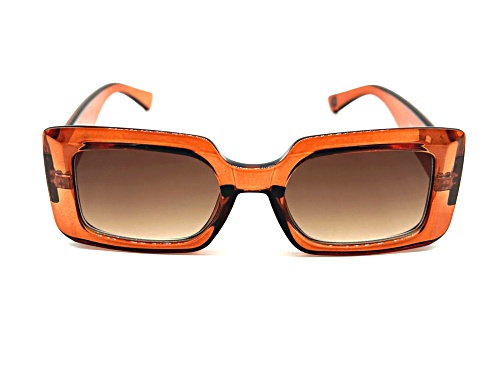 BCBG Burnt Orange/Brown Rectangle Sunglasses
