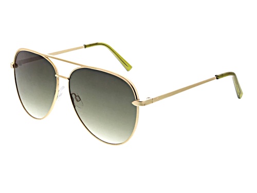 Kendall + Kylie Toni Light Gold/Green Gray Aviator Sunglasses