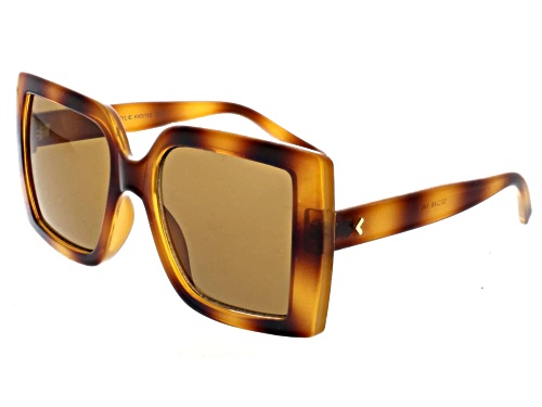 Kendall and Kylie Amber Tortoise/Brown Oversize Square Sunglasses