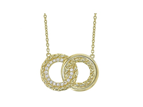 Judith Ripka 0.27ctw White Topaz Accented 14k Gold Clad Interlocking Ring Necklace - Size 17