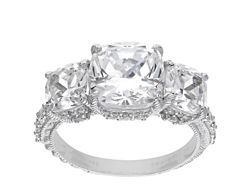 Judith Ripka 10.34ctw Bella Luce® Diamond Simulant Rhodium Over Sterling Silver Ring - Size 10