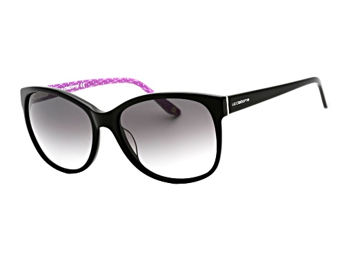 Liz Claiborne Black and Purple Frame / Dark Gray Gradient Lens Sunglasses