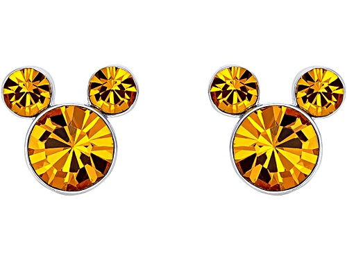 Disney Mickey Mouse November Birth Stone Crystal Earrings