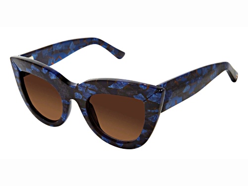 L.A.M.B. by Gwen Stefani Cat Eye Blue Frame / Brown Lenses Sunglasses