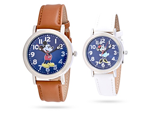 Disney His and Hers Set of 2 Mickey and Minnie Blue Dial Watches
