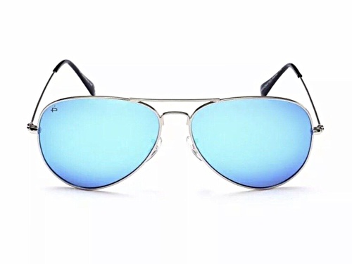 Photo of Prive Revaux Antique Silver/Light Blue Polarized Aviator Sunglasses