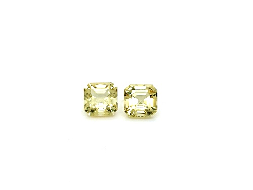 Yellow Apatite 9mm Asscher Cut Matched Pair 7.80ctw