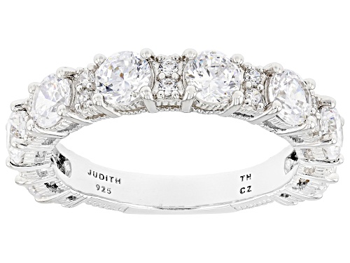 Judith Ripka 5.40ctw Bella Luce® Diamond Simulant Rhodium Over Sterling Silver Band Ring - Size 10