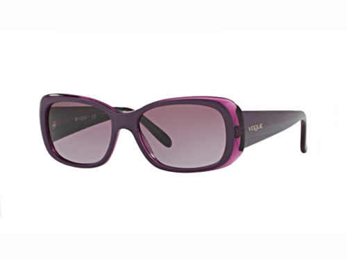 Vogue Translucent Purple Rectangular Frame / Purple Gradient Lenses Sunglasses