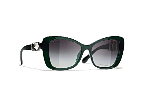 Photo of Chanel Dark Green/Gray Gradient Butterfly with Button Detail Sunglasses