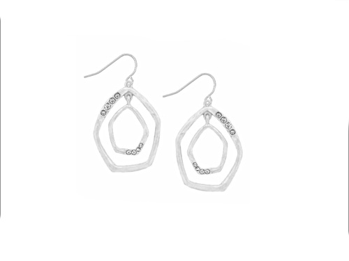 the sak Silver and Crystal Drop Earrings