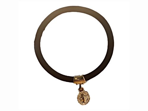 Marc Jacobs Black Silicone Bracelet with Turnlock Charm - Size 7