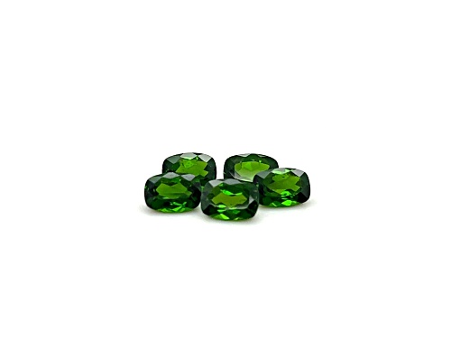 Chrome Diopside 7x5mm Cushion Set of 5 4.25ctw