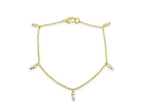 Judith Ripka 2.08ctw Bella Luce Diamond Simulant 14k Gold Clad Anklet - Size 10