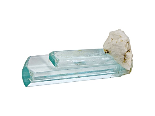 Aquamarine Crystal And Albite 4.87x2.37cm Mineral Specimen