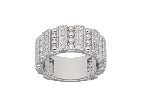 Judith Ripka 1.4ctw Round Bella Luce Diamond Simulant Rhodium Over Sterling Silver Ring - Size 10