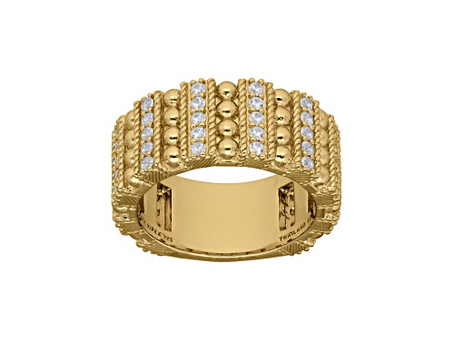 Judith Ripka 1.4ctw Round Bella Luce Diamond Simulant 14K Gold Clad Ring - Size 10