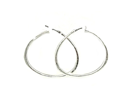 the sak Silver Tone Tear Drop Hoop Earrings