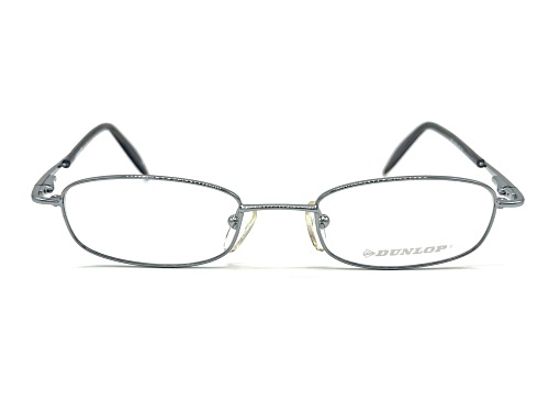 Dunlop DU411 Rectangular Silver Frame with Black Accent Frames / Clear Demo Lenses Eyeglasses